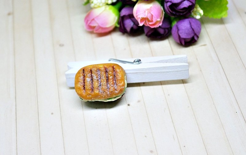 ➽ clay wood clip - Qiao Bada bread <can change the magnet> # life accessories # # stationery # - Other - Clay White