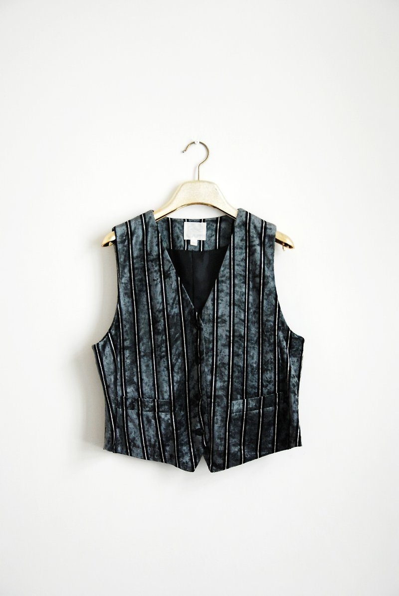 Ancient velvet striped vest - เสื้อกั๊กผู้หญิง - วัสดุอื่นๆ 