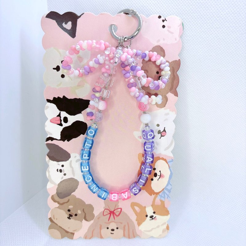 Rom828串珠手機鍊- 不忘初心 Bow - 吊飾/掛飾 - 其他材質 