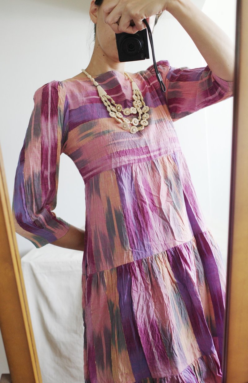 Vintage ikat dress 美國民族風ikat織洋裝 - 洋裝/連身裙 - 棉．麻 