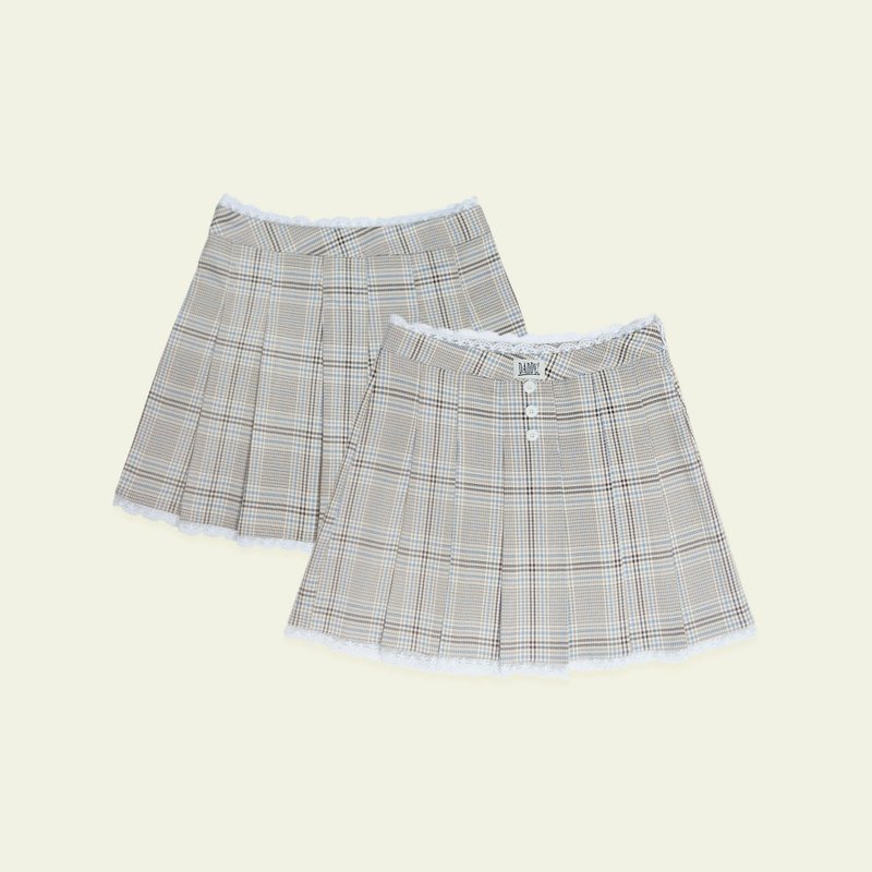 DADDY | Shrewsberry Skirt  กระโปรงเอวต่ำ ลาย tartan สุดน่ารัก - กระโปรง - วัสดุอื่นๆ 