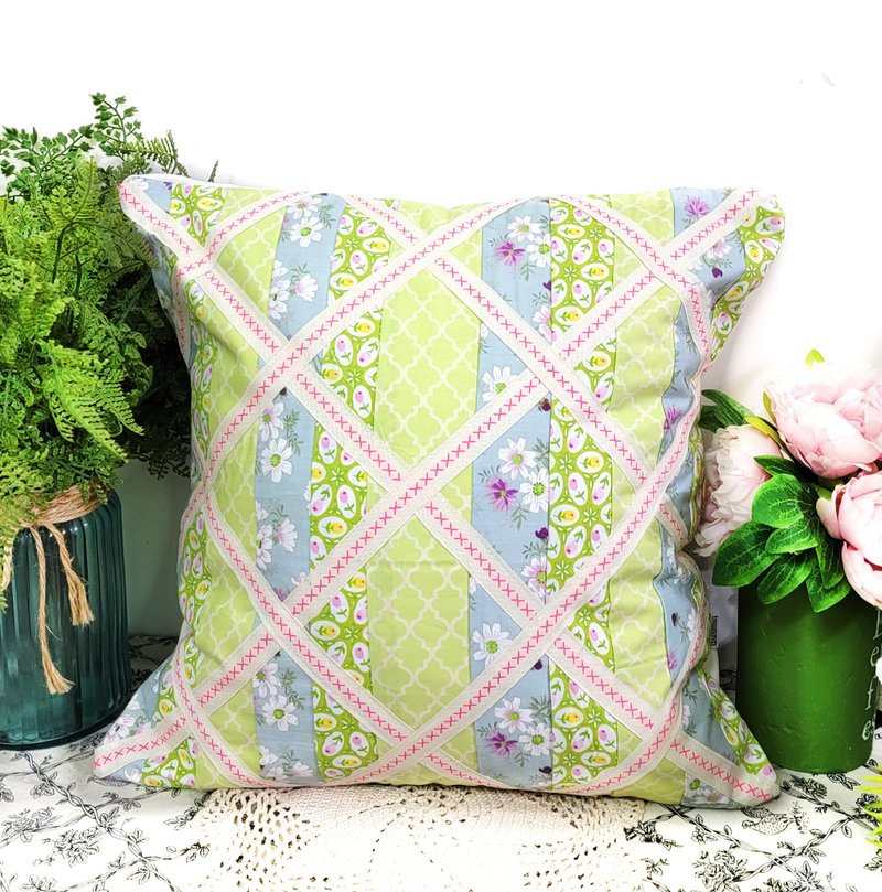 Nordic cute green and color flower pattern pillow pillow cushion cushion pillowcase - Pillows & Cushions - Cotton & Hemp 