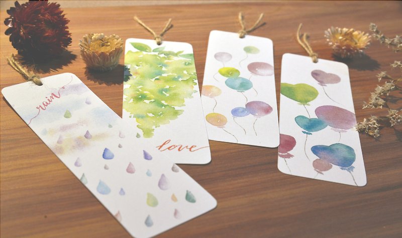 Hand-painted watercolor bookmarks-four styles sold separately - ที่คั่นหนังสือ - กระดาษ ขาว