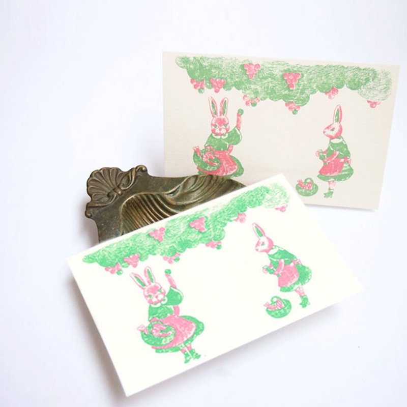 a candy selling rabbit : illustrated postcard - Cards & Postcards - Paper 