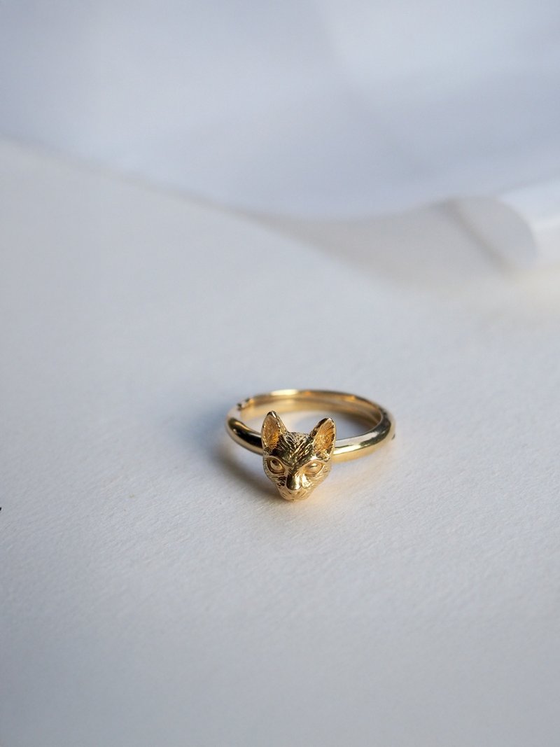 Cat Ring , Sterling Silver, Silver Ring, Gold Ring, Cat Ring. - 戒指 - 其他材質 黑色