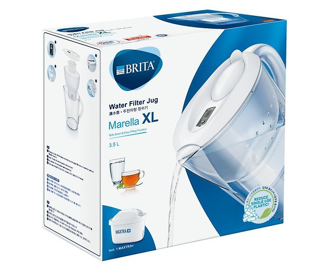 Brita Marella XL Water Filter Jug with Maxtra+ Cartridge, 3.5L, White :  : Home