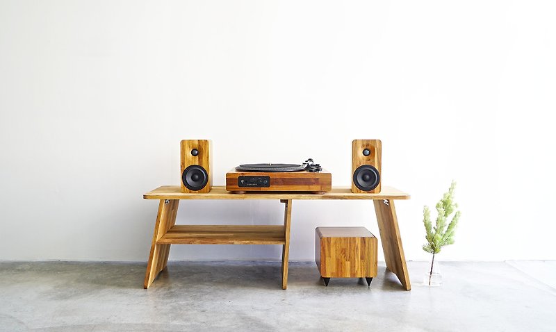 TT8 solid wood vinyl audio system (showing clear products) - ลำโพง - ไม้ สีกากี