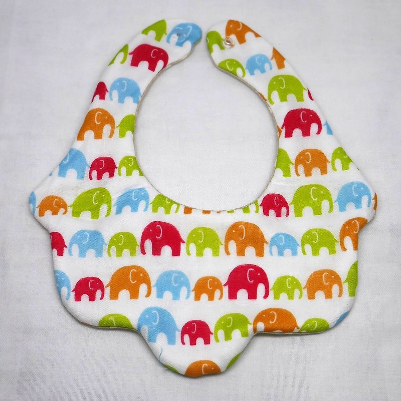 Japanese Handmade 8-layer-gauze Baby Bib/ elephant - Bibs - Cotton & Hemp Multicolor