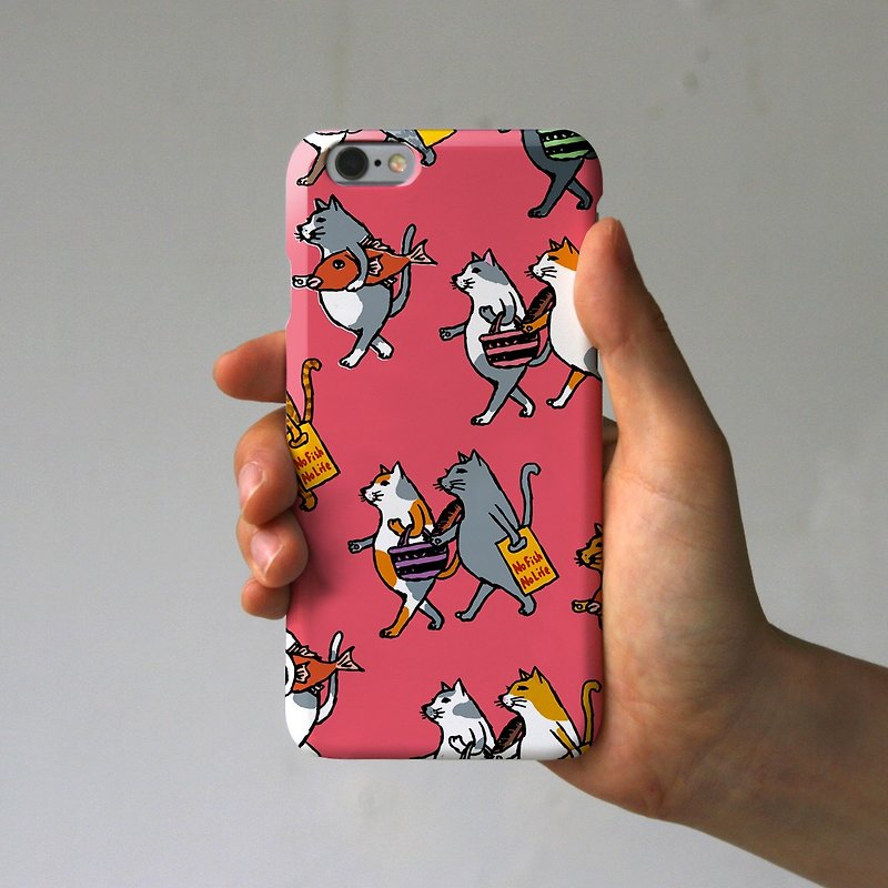 iPhone case cats pink - เคส/ซองมือถือ - พลาสติก สึชมพู