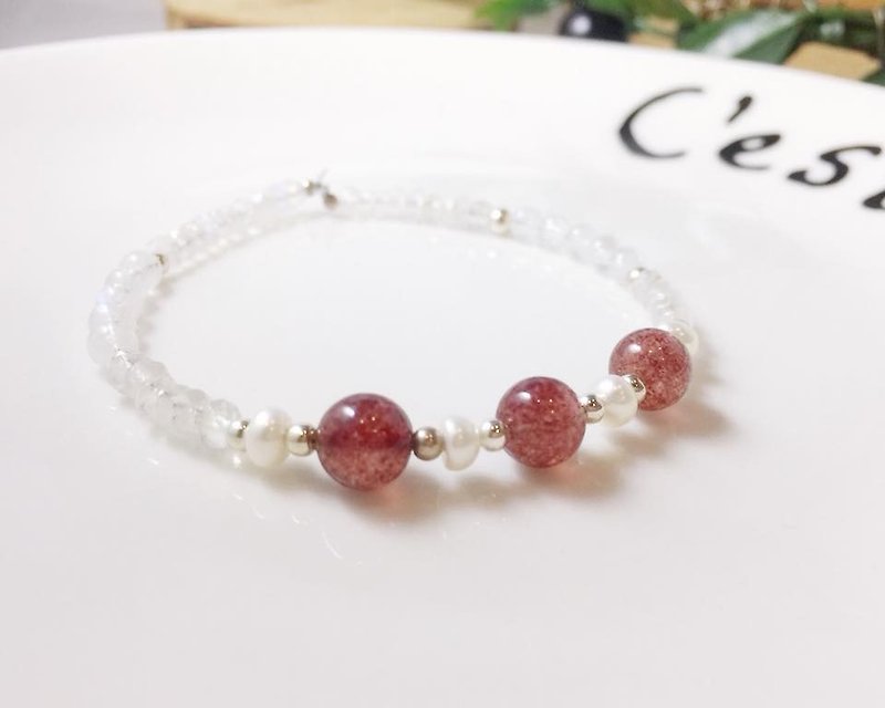 MH sterling silver natural stone custom series _ gentle power - Bracelets - Gemstone Pink