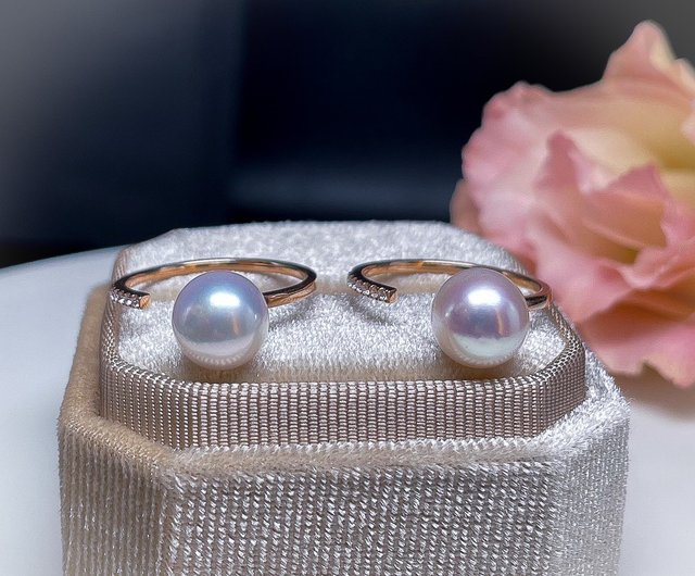 南洋真珠大珠11ミリ天然ダイヤモンド0,50リング18金