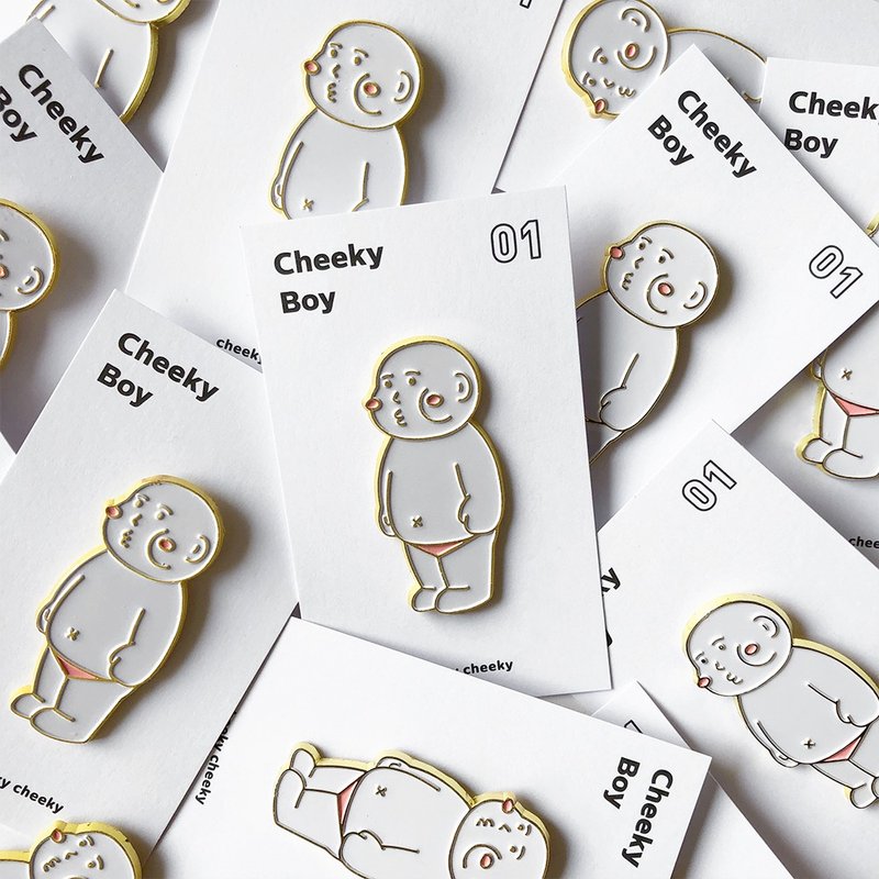 cheeky cheeky boy 厚面子 金屬 徽章 / 別針 - 徽章/別針 - 其他金屬 白色