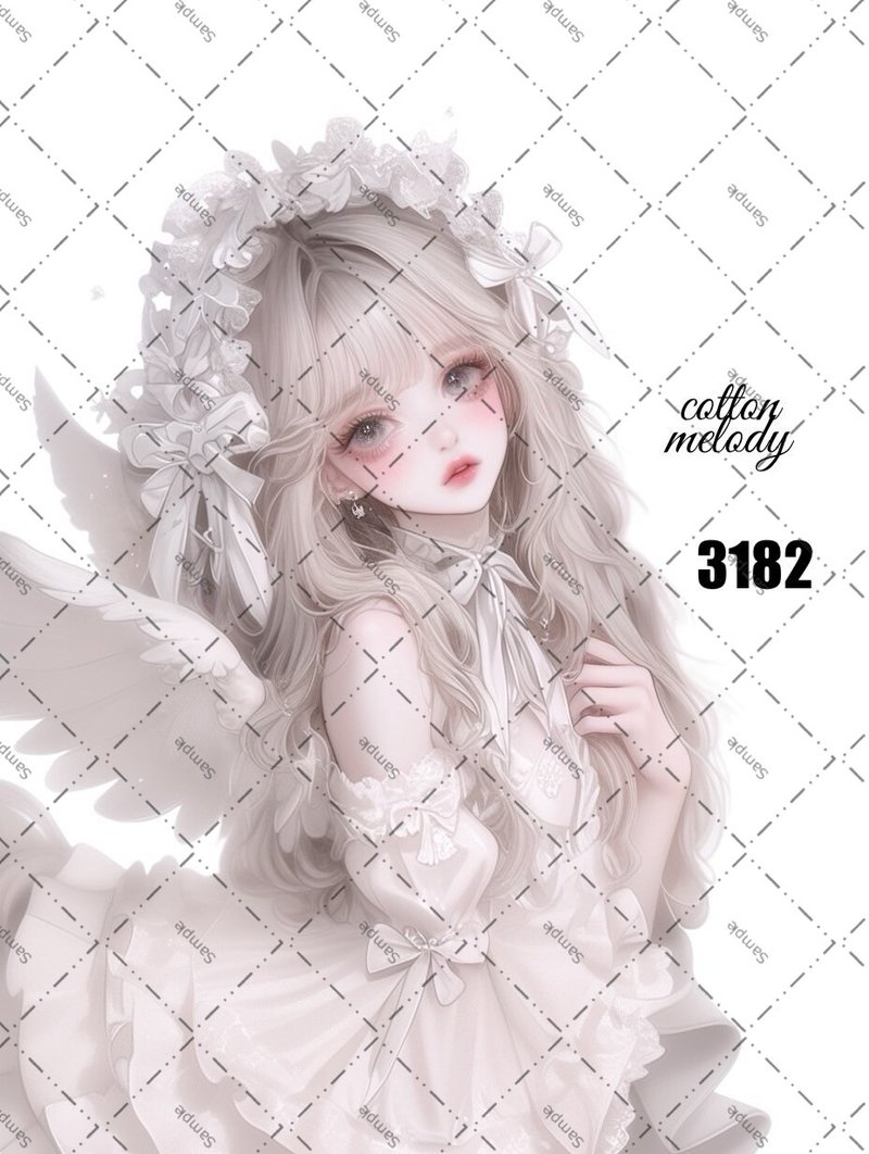 original sticker no.3182 人物ステッカー オリジナルステッカー オリジナル人物ステッカー 装飾ステッカー cotton melody - 貼紙 - 紙 