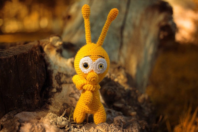 Crochet alien toy, Crochet alien Stuffed, toy knitted alien, Soft alien - 寶寶/兒童玩具/玩偶 - 羊毛 