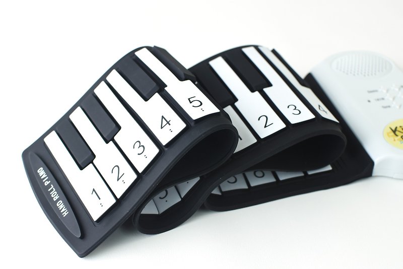 Hand Roll Piano 49-Key Children's Hand Roll Piano (Digitally Replica Edition) - Kids' Toys - Silicone White