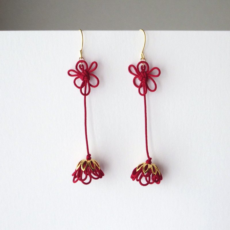 ピアス　日々の暮ぐれ・彫 - 耳環/耳夾/耳骨夾 - 其他金屬 紅色