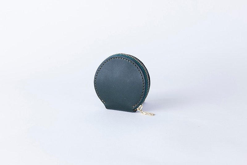 Round Coin Purse | Leather Custom | Custom Typing | Wallet | Genuine Leather | - Wallets - Genuine Leather 