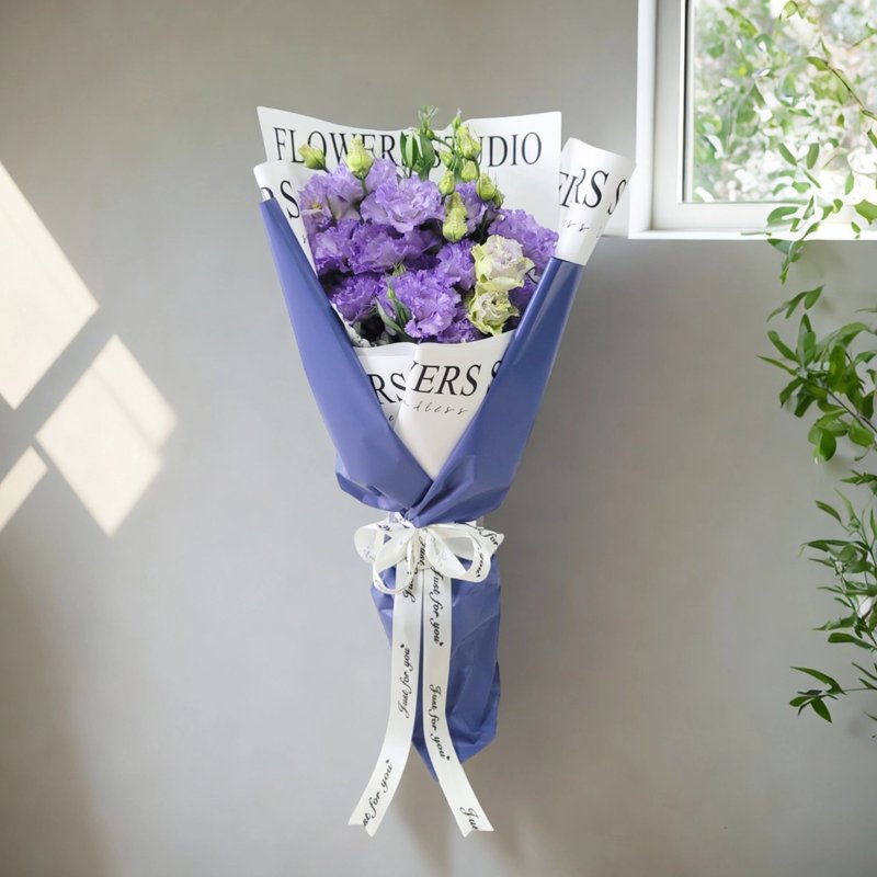 Flower Bouquet (10 Light Purple Bellflowers) GF00213 - ตกแต่งต้นไม้ - พืช/ดอกไม้ 