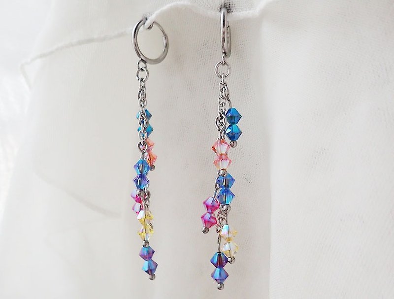 earrings with SWAROVSKI ELEMENTS, Just fun - ต่างหู - แก้ว หลากหลายสี