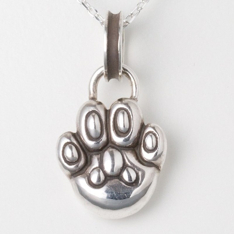 Large paws pendant top / silver925, k18 (Made In Japan) - Necklaces - Other Metals Silver