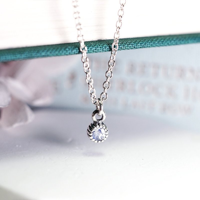 Cancer constellation guardian Stone single diamond design 925 sterling silver necklace girl birthday gift natural stone - สร้อยคอ - เงินแท้ หลากหลายสี