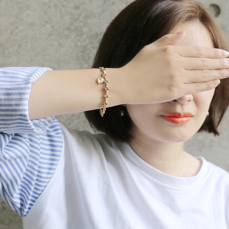 LOVE :: Stone Bronze bracelet - retro fashion / exchange gifts / birthday gift / gift bracelet bracelet custom design - Bracelets - Other Materials Gold