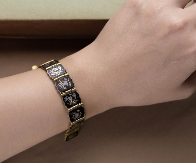 日本のアミタアンティーク象象嵌 24Kゴールド/スターリングシルバー