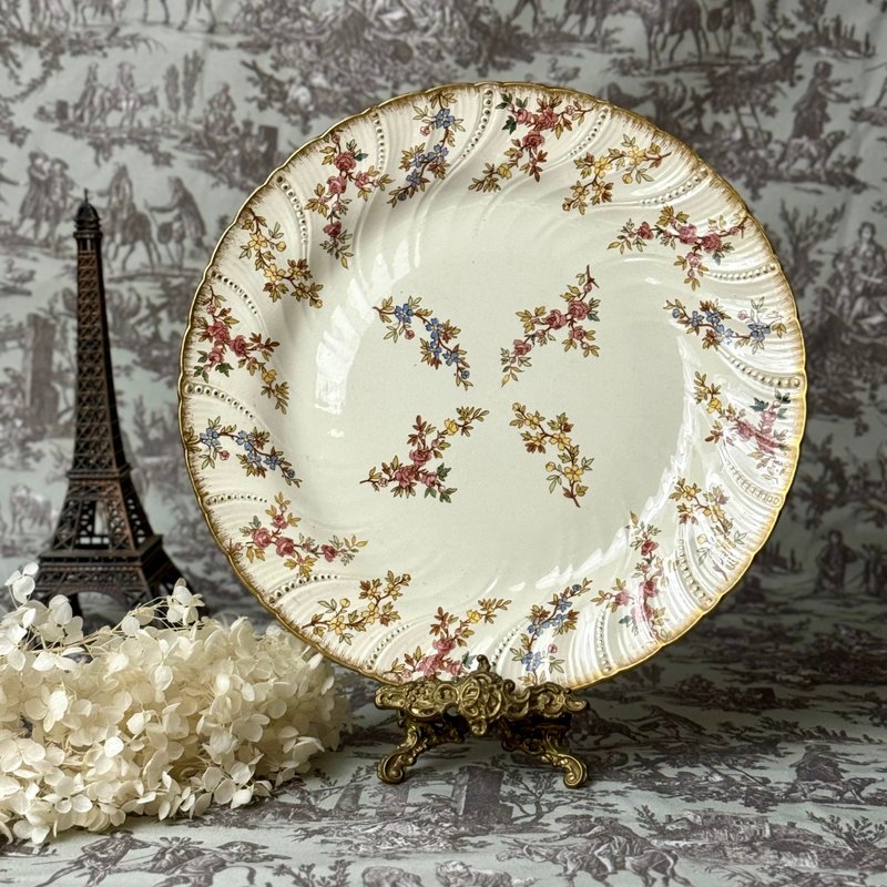 50745-絕美法國1880年代 Sarreguemines Louis XV 皇室貴族大瓷盤 - 盤子/餐盤/盤架 - 瓷 