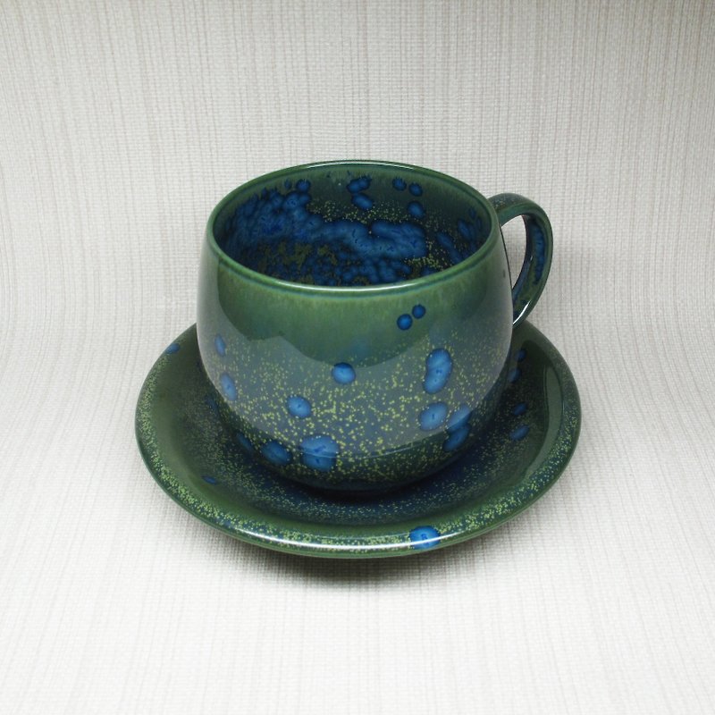 【Crystal Glaze Series】Coffee Cup Set, Pottery Mug (Crystal Blue) - Mugs - Porcelain Blue
