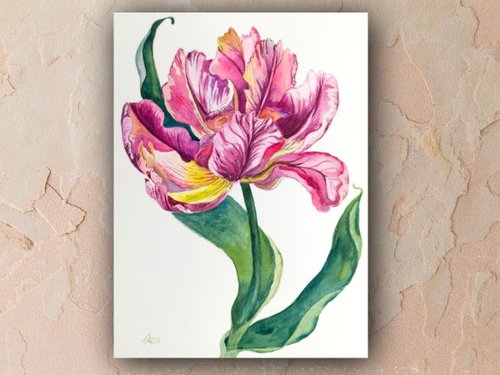 チューリップとカラー　水彩画 500x0.jpg