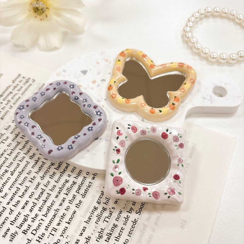 [Fragrance diffuser Stone] Fragrance hand-painted portable mirror for makeup, wedding favors, birthday gifts - น้ำหอม - วัสดุอื่นๆ หลากหลายสี