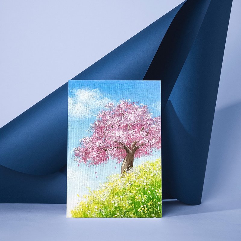 [Experience] Taichung Oil Painting Experience Course/Wind Blowing Cherry Blossoms/Taichung Art Studio - Illustration, Painting & Calligraphy - Cotton & Hemp 