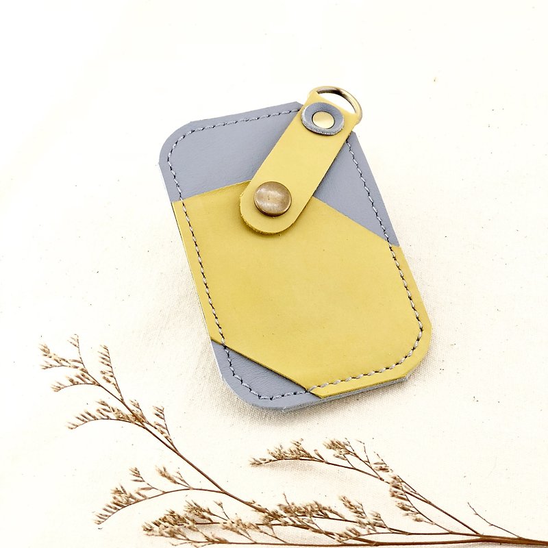 Simple contrast color is not lonely card set - leisure card / business card / card - ID & Badge Holders - Genuine Leather Yellow
