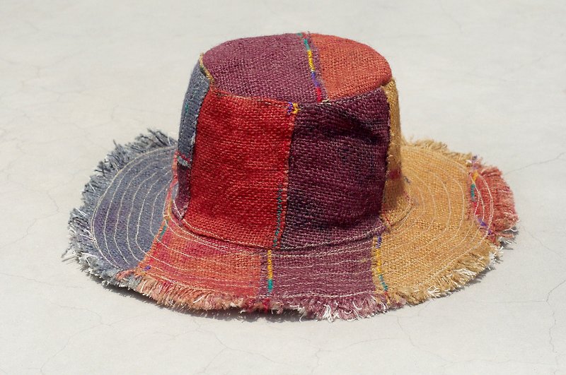 A limited edition of hand-woven cotton cap / knit cap / hat / visor / hat - brown stitching - หมวก - ผ้าฝ้าย/ผ้าลินิน หลากหลายสี