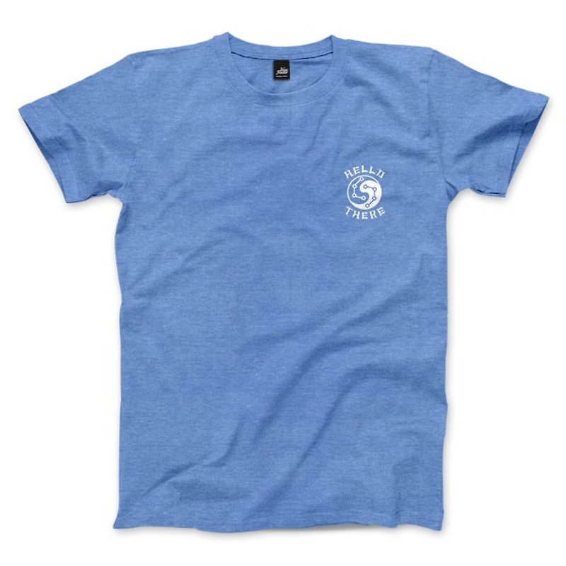 Taiji dolphin - Heather Blue - Unisex T-Shirt - เสื้อยืดผู้ชาย - ผ้าฝ้าย/ผ้าลินิน สีน้ำเงิน