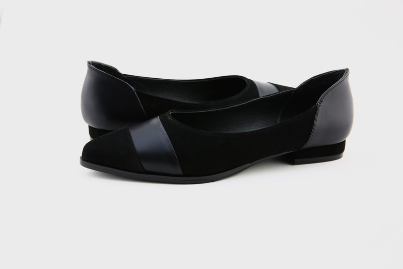 Lady's three-layer pointed toe low-heel loafers - รองเท้าหนังผู้หญิง - หนังแท้ 