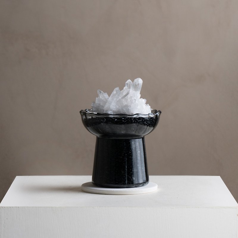 [New Product] 18 Starburst Jade Flower Container/Ore Crystal Flower Arrangement Glass Vase Obsidian Black - เซรามิก - แก้ว สีดำ