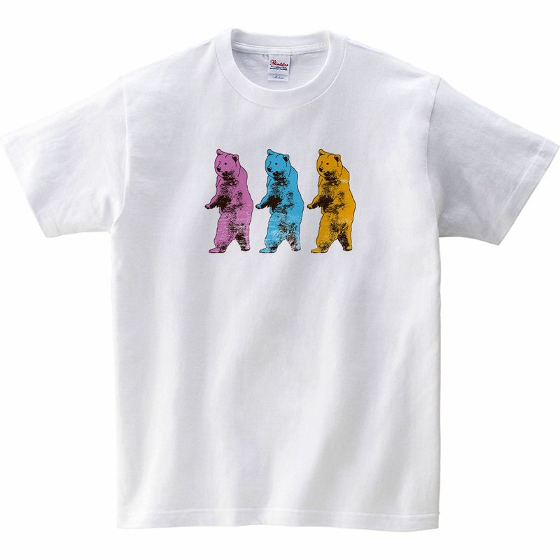 キッズTシャツ / Creepy bear - 男/女童裝 - 棉．麻 白色