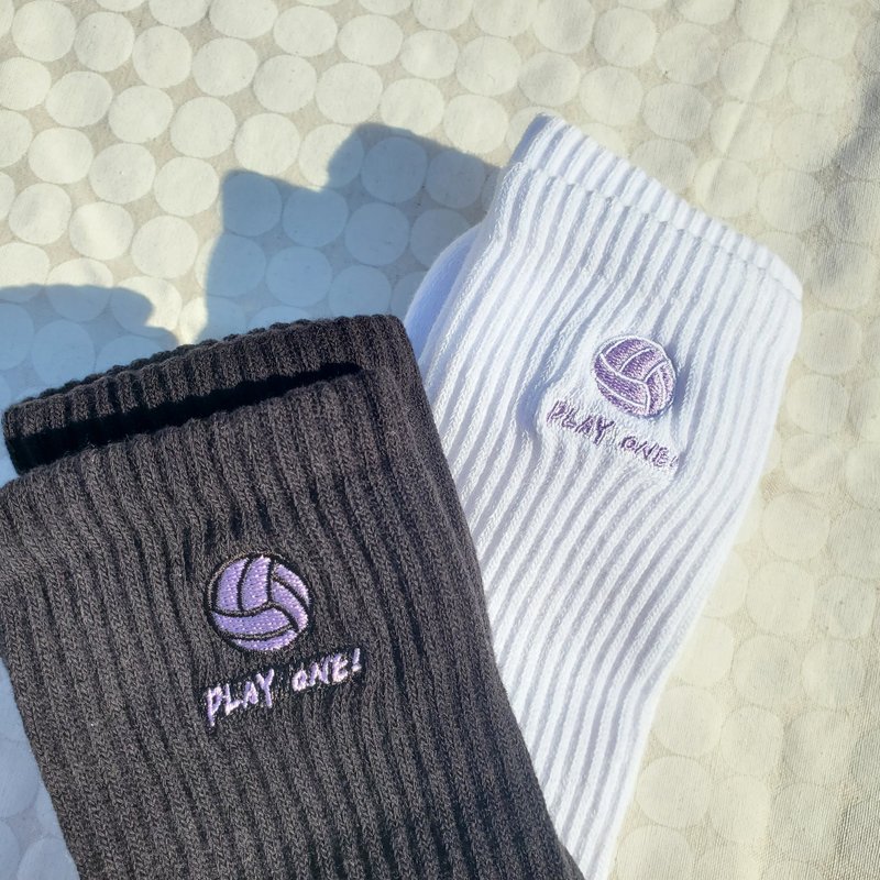 PLAY ONE ! Volleyball Socks - Light Purple - ถุงเท้า - ผ้าฝ้าย/ผ้าลินิน สีม่วง