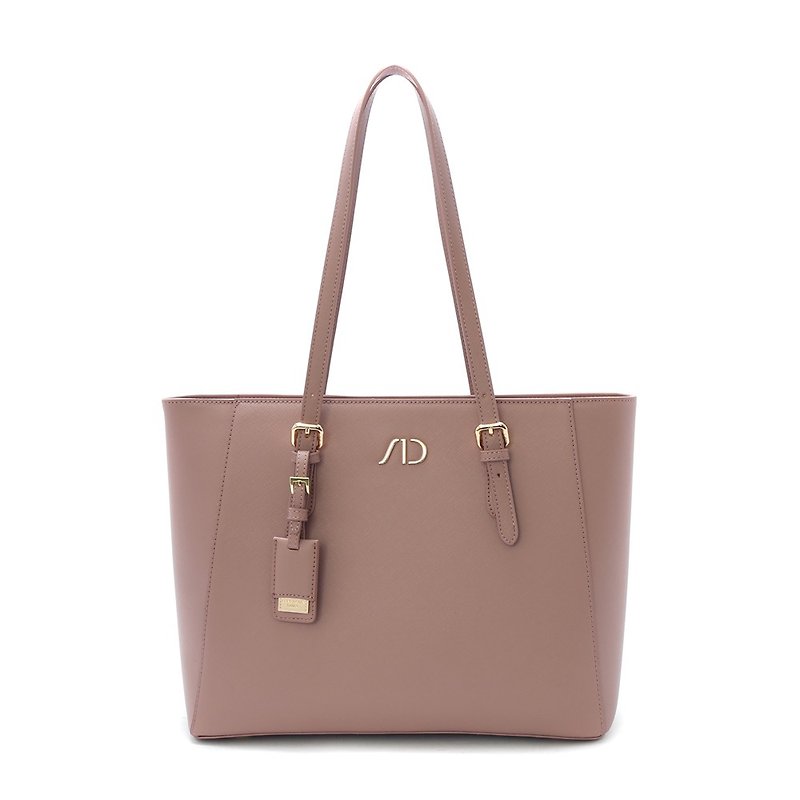 ANNA DOLLY classic all-match commuting large tote bag dry rose - Other - Faux Leather Pink