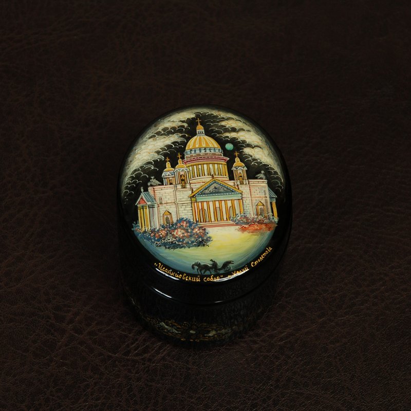 St Isaac's Cathedral St Petersburg lacquer box Russian Christmas Gift Wrapping - ของวางตกแต่ง - วัสดุอื่นๆ 