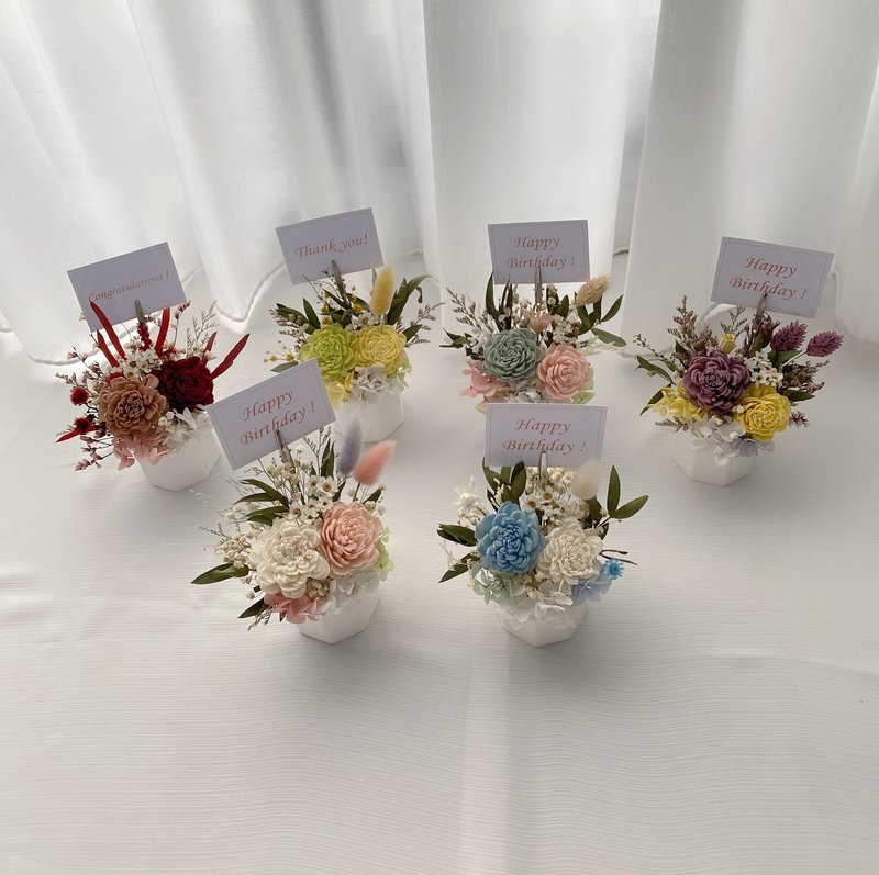 [Customized] Dried flower mini memo potted flower diffuser / gift box packaging - Dried Flowers & Bouquets - Plants & Flowers Purple