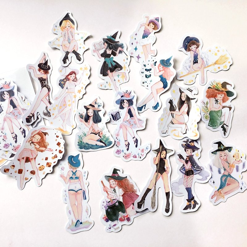 Witch Party  Stickers pack 17pcs - Stickers - Paper White
