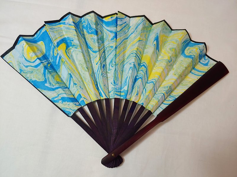 Handmade Floating Color Folding Fan - Illustration, Painting & Calligraphy - Paper 