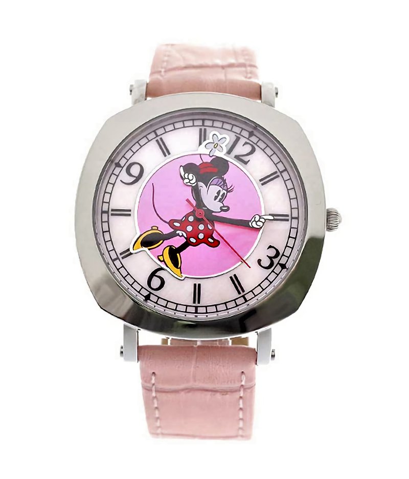 大人のディズニー腕時計 ミニーマウス/クッションケース/シェル文字盤 シリアルナンバー入り100本生産品 - 腕時計 ユニセックス - 金属 ピンク