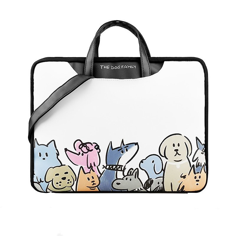 Cartoon Puppy Shoulder Messenger Bag Computer Bag Commuter Bag Computer Protection - กระเป๋าแล็ปท็อป - หนังเทียม 