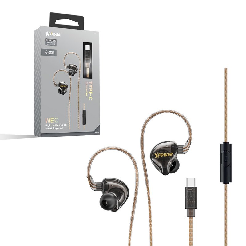 XPower WEC Type-C High Purity Bronze Headphones - หูฟัง - โลหะ สีดำ