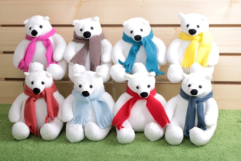 Polar Bear Doll【Polyte bottle recycled eco-friendly fiber fabric】 - ของเล่นเด็ก - วัสดุอีโค ขาว