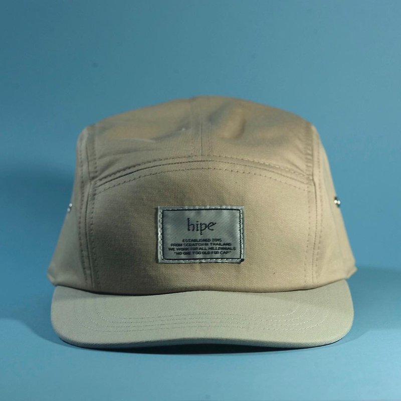 warm grey and khaki 5panel cap - Hats & Caps - Cotton & Hemp Khaki