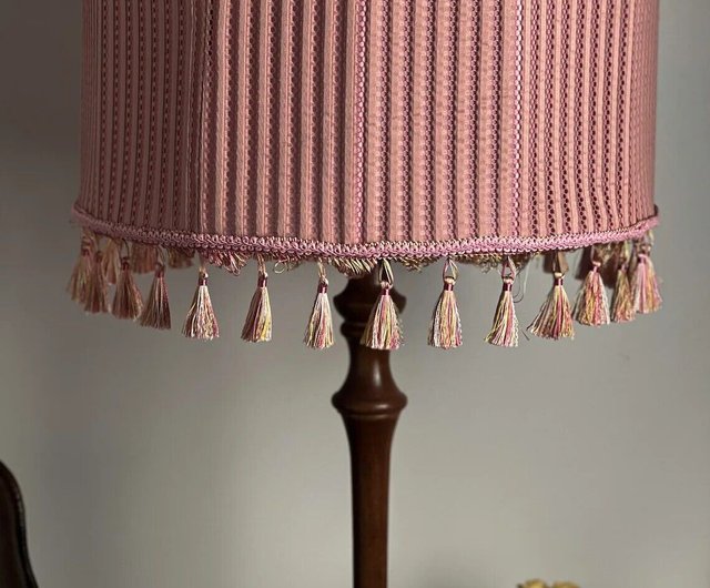 1970s pink tassel newest lampshades